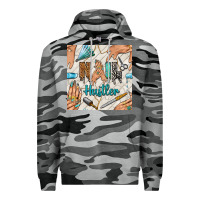 Slate Camo hail hustler and nail art hands with glitter polish seamless pattern b Premium Hoodie - BundleAndBundleShop