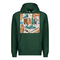 Sports Green hail hustler and nail art hands with glitter polish seamless pattern b Premium Hoodie - BundleAndBundleShop