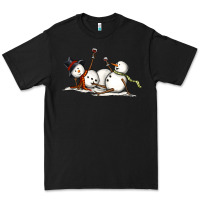 Black snowman with wine Premium Tee - MaliasSmallBusiness