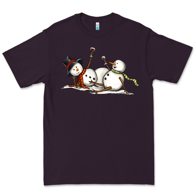 Snowman With Wine Premium Tee by MaliasSmallBusiness | Teevron