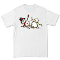 White snowman with wine Premium Tee - MaliasSmallBusiness