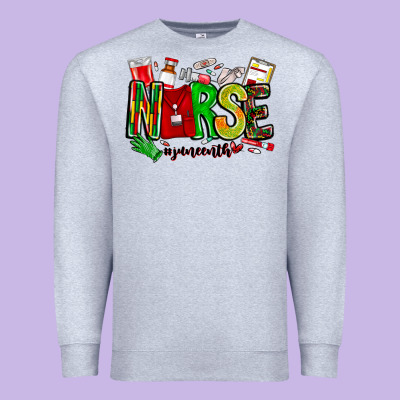 Nurse Juneenth Premium Sweatshirt Designed By Cowhidedigitalart
