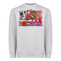 Heather Grey kiss machine with lips olivia Heavyweight Sweatshirt - OliviaCreatesArt
