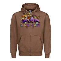 Chestnut mardi gras skull truck Zipper Hoodie - FaDigitalArtStudio