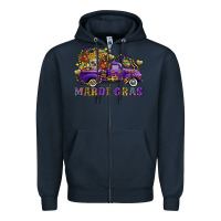 Navy mardi gras skull truck Zipper Hoodie - FaDigitalArtStudio