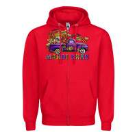 Red mardi gras skull truck Zipper Hoodie - FaDigitalArtStudio