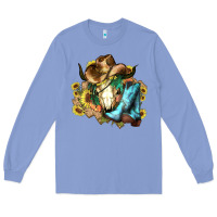 Cow Skull Cowboy Boots Hats Sunflowers Long Sleeve Tee | Teevron