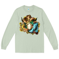 Matcha Cow skull Cowboy boots hats sunflowers Long Sleeve Tee - HowdyJamesFarm