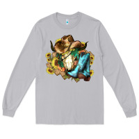 Moon Dust Cow skull Cowboy boots hats sunflowers Long Sleeve Tee - HowdyJamesFarm