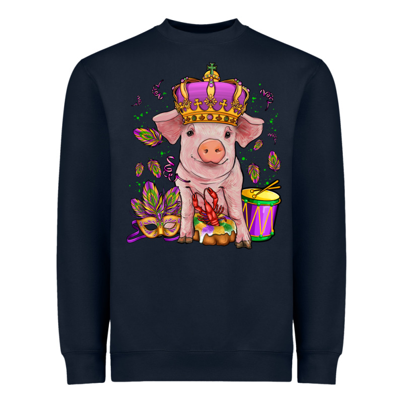 Mardi Gras Pig Heavyweight Sweatshirt by OliviaCreatesArt | Teevron
