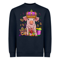 Navy mardi gras pig Heavyweight Sweatshirt - OliviaCreatesArt