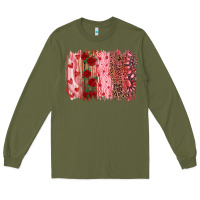 Army Green valentine's day brushstrokes Long Sleeve Tee - RanaPortraitStore