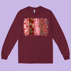 Valentine's Day Brushstrokes Long Sleeve Tee Designed By Ranaportraitstore