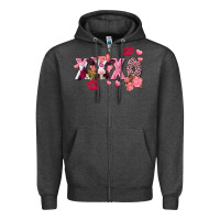 Charcoal Heather Xoxo Baby Cow Valentine's Day Zipper Hoodie - FaDigitalArtStudio
