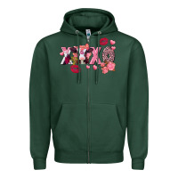 Sports Green Xoxo Baby Cow Valentine's Day Zipper Hoodie - FaDigitalArtStudio