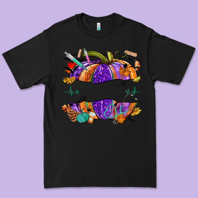Halloween Nurse Pumpkin Custom Name Premium Tee Designed By Nancycooperartshop