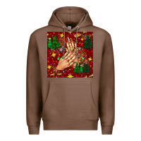 Chestnut christmas nails and trees with leopard and plaid seamless pattern bbs Premium Hoodie - BundleAndBundleShop
