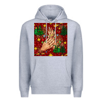 Heather Grey christmas nails and trees with leopard and plaid seamless pattern bbs Premium Hoodie - BundleAndBundleShop