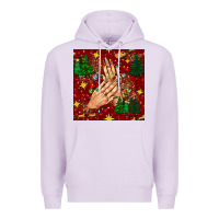 Lilac christmas nails and trees with leopard and plaid seamless pattern bbs Premium Hoodie - BundleAndBundleShop