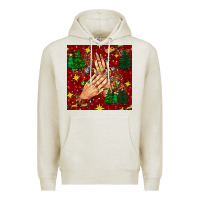 Oatmeal Heather christmas nails and trees with leopard and plaid seamless pattern bbs Premium Hoodie - BundleAndBundleShop