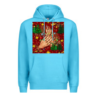 Ocean Blue christmas nails and trees with leopard and plaid seamless pattern bbs Premium Hoodie - BundleAndBundleShop