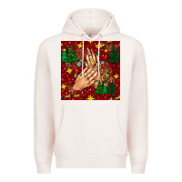 Pale Pink christmas nails and trees with leopard and plaid seamless pattern bbs Premium Hoodie - BundleAndBundleShop