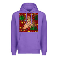 Purple christmas nails and trees with leopard and plaid seamless pattern bbs Premium Hoodie - BundleAndBundleShop