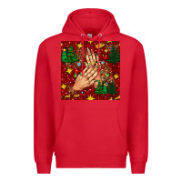 Red christmas nails and trees with leopard and plaid seamless pattern bbs Premium Hoodie - BundleAndBundleShop