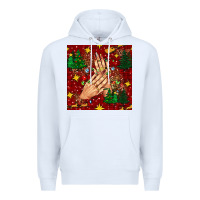 White christmas nails and trees with leopard and plaid seamless pattern bbs Premium Hoodie - BundleAndBundleShop