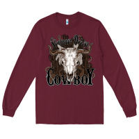Burgundy Simmer down Cowboy Long Sleeve Tee - HowdyJamesFarm