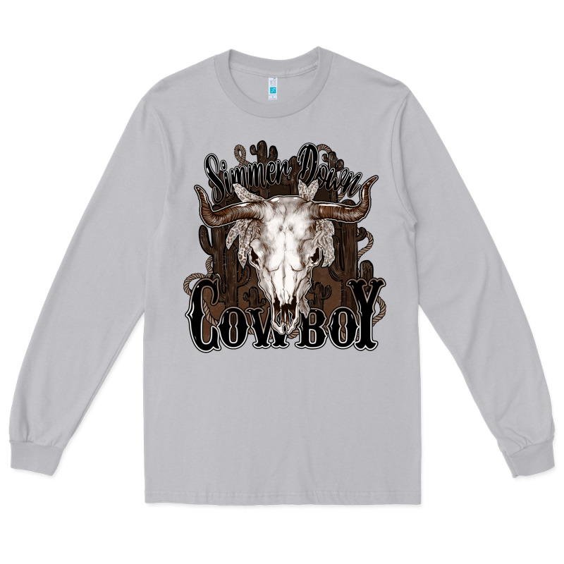 Simmer Down Cowboy Long Sleeve Tee by HowdyJamesFarm | Teevron