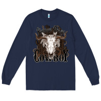 Navy Simmer down Cowboy Long Sleeve Tee - HowdyJamesFarm