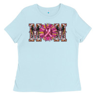 Baby Blue cancer sunflower mom Ladies Tee - RanaPortraitStore