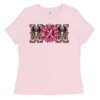 Bubblegum Pink cancer sunflower mom Ladies Tee - RanaPortraitStore