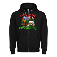 Black merry everything Zipper Hoodie - BundleAndBundleShop
