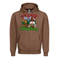Chestnut merry everything Zipper Hoodie - BundleAndBundleShop