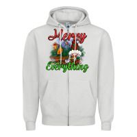 Dove Grey merry everything Zipper Hoodie - BundleAndBundleShop