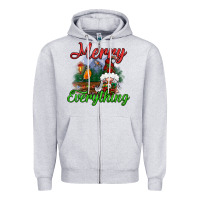 Heather Grey merry everything Zipper Hoodie - BundleAndBundleShop
