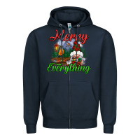 Navy merry everything Zipper Hoodie - BundleAndBundleShop