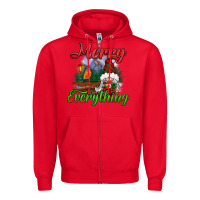 Red merry everything Zipper Hoodie - BundleAndBundleShop