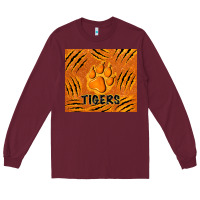 Burgundy tiger paws Long Sleeve Tee - TumblerDesignByShophia