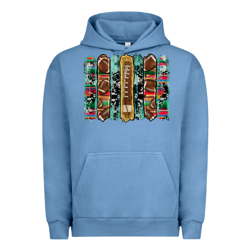 Football Serape Cowhide Turquoise Glitter  Brushstrokes Urban Hoodie by Artiststas | Teevron
