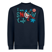 Navy i am snow cute Heavyweight Sweatshirt - OliviaCreatesArt