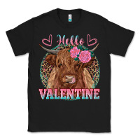 Black hello valentine highland cow Classic Tee - RanaPortraitStore