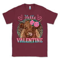 Burgundy hello valentine highland cow Classic Tee - RanaPortraitStore