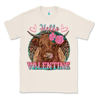 Natural hello valentine highland cow Classic Tee - RanaPortraitStore