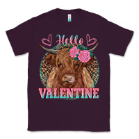 Plum hello valentine highland cow Classic Tee - RanaPortraitStore