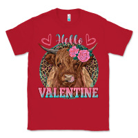 Red hello valentine highland cow Classic Tee - RanaPortraitStore