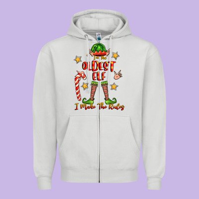 Im The Oldest Elf I Make The Rules Zipper Hoodie Designed By Fadigitalartstudio