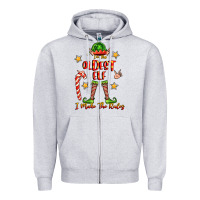 Heather Grey im the oldest elf i make the rules Zipper Hoodie - FaDigitalArtStudio